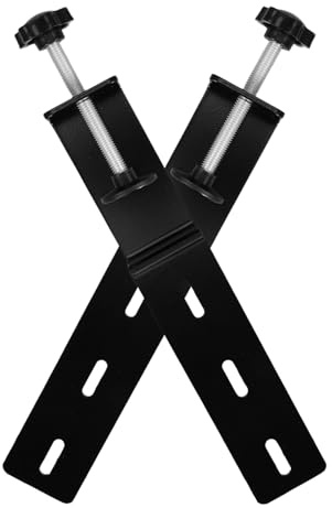 HOLIDYOYO Abrazadera de Escritorio de Alta Resistencia para Tablero Perforado de 1 a 7 Cm, Soporte Multifuncional Metálico Negro Mate para Montaje en Mesa, Sujeción Lateral Ajustable