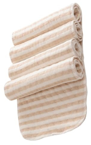 ifundom 4pcs Inserts Absorbants pour Couches Lavables en Coton Biologique Marron Barrière Anti-fuite et Doublure 3 Couches pour Garder Bébé Sec