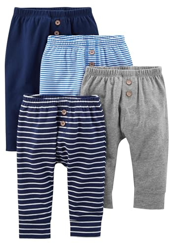 Simple Joys by Carter's Baby 4-pack Pant, black/grey/navy/mint, Newborn