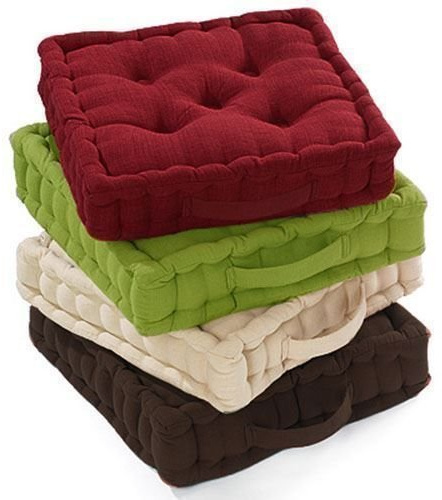 AmigoZone 100% Cotton Covered Booster Cushion Thick Seat Pads Adults Chair/Armchair/Garden Chair (Light Cream, 1)