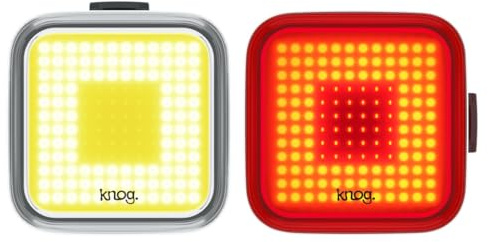 Knog Blinder Square Bike Light Set, USB Rechargeable Front & Rear
