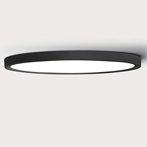 LVL LED Ceiling Light Black Shell 12W 1100lm Natural White 4000K Round D18cm Modern Surface Mount Ceiling Lamp for Living Room Hallway Kitchen Bedroom Bathroom Light