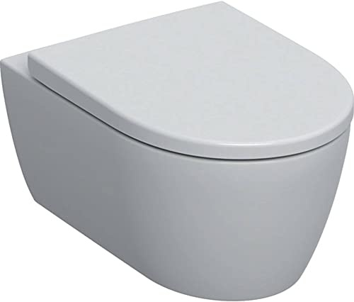 Geberit iCon Set, set pour WC suspendu, chasse deau basse, forme fermée, Rimfree, blanc/mat, avec siège WC, 501.663.JT.1