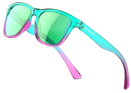 Lasiyanor Lightweight Square Polarized TAC Sunglasses with TR90 Frame, UV400 Protection, Trendy Sunglasses for Men and Women, 50
