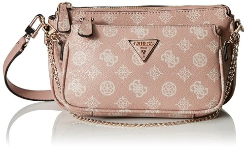 GUESS Femme Noelle Sac à bandoulière, Logo Blanc cassé, Taille Unique