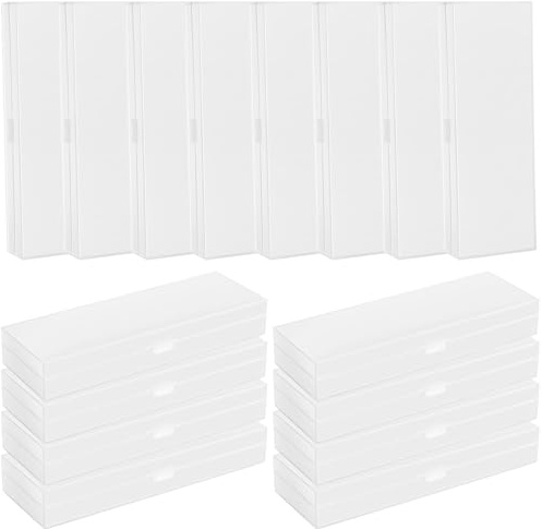 Fainne 24 Pcs Plastic Pencil Case Bulk Pencil Boxes Plastic Stationery Case Frosted Pen Box Pen Holder with Hinged Lid Snap Closure for Office(Single Layer,White,7.68 x 2.6 x 1.18 Inch)