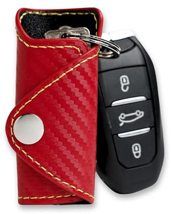 ELANDYR - Funda para Llaves - Porta Llaves Compacto para Proteger Bolso, Bandolera, Bolsillo o Mochila - Llavero Organizador Llaves para Hombre y Mujer (1, Rojo)