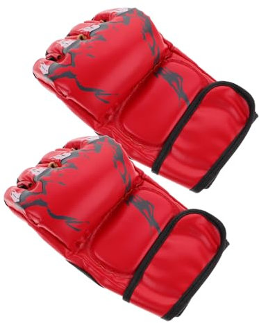 Supvox Halbfinger Boxhandschuhe für Kickboxen und Sandsacktraining Pu Material mit Eva Polsterung Sparringshandschuhe für Erwachsene und Kinder Robust und Realistisch