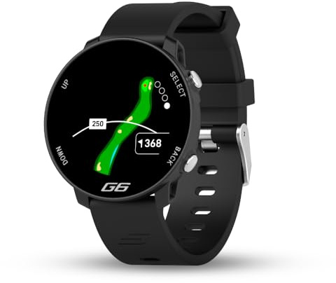 Shot Scope G6 GPS Watch, 38k+ Pre-Loaded Courses, Full Hole Maps, 2X Strap Sets (Black and Gray), Color Sceen, Unisex Golf Watch for Men and Women
