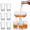 CROWNSHOP 6 Shot Dispenser Glasses Dispenser Transparent Shot Dispenser with Glasses Shot Glasses Beverage Drinks Pourer Dispenser for Party Home Drinking Games