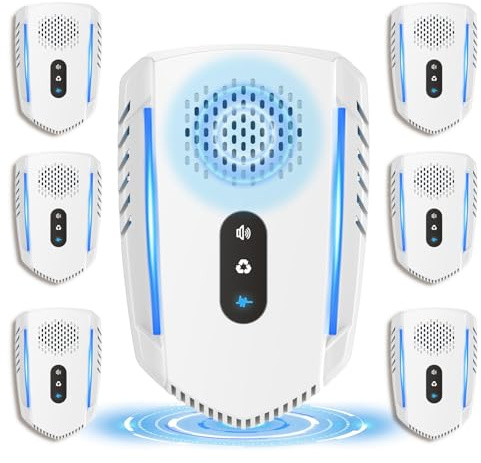 6 Packs Upgraded Ultrasonic Pest Repellent Indoor Insect Repeller, Mouse Repellent Ultrasonic Plug in, Pest Control with 3 Mode Switching, Repellent Rodent,Mice,Rat,Roach,Spider,Ant