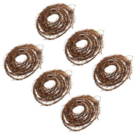 ULTECHNOVO 6pcs Natural Grapevine Wreaths Vine Branch Rattan Wreath Frame for DIY Craft Front Door Wedding Party Home Decoration Seasonal Holiday Rustic Garland