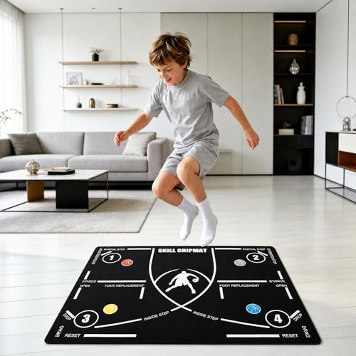 Tappetino da allenamento per pallacanestro, antiscivolo, grande formato, silenzioso, per allenamento a casa