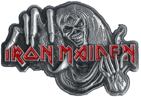 Iron Maiden Number of The Beast Unisex Grey/Red Zinc Alloy Brooch