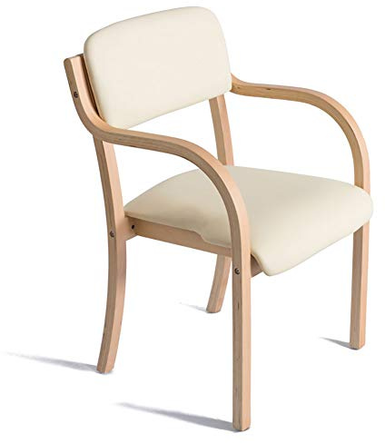 LYHD Dining Chair Nordic Style, Solid Wood Dining Chair, Modern Minimalist Single Study Armchair, With Arms Open Back Armchairs Ergonomic