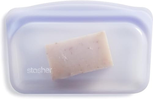 Stasher Premium Silicone Réutilisables Sac Lavande, Snack Bag, Sac à Snacks, Stockage Alimentaire, Durable, résistant au four, Lave-vaisselle & Congélateur, Écologique, Sans-Fuite, 355 ml