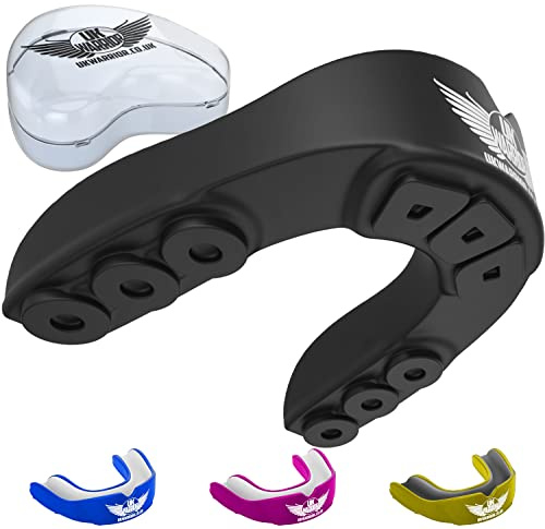 UK Warrior Mouthguard for Children, Kids Gum Shield for Rugby, MMA, Boxing, Hockey, Age 4 to Age 11 (Blue)