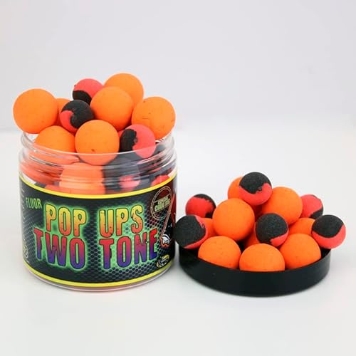 Fluor Two Tone Pop Ups Boilies 14/20mm Pro Elite Baits | Cebos Pesca Carpa | Artificial Baits Carp (14-20mm, Krill Crab)