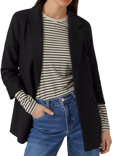 VERO MODA Blazer pour Femme, Noir, 42