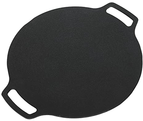 Koreansk Grillpanna, BBQ-grill med Dubbla Handtag, Nonstick Rund Grillpanna Utomhusspisar Multifunktionell Spisplatta för Utomhuscampingköttspannkakor (29 cm)