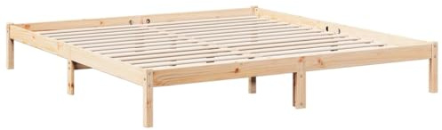 vidaXL Sängram utan madrass extra lång 180x220 cm massiv furu, dubbelsäng, sängram i trä, träsängar, dubbelsängar, träsäng, sängramar i massivt trä