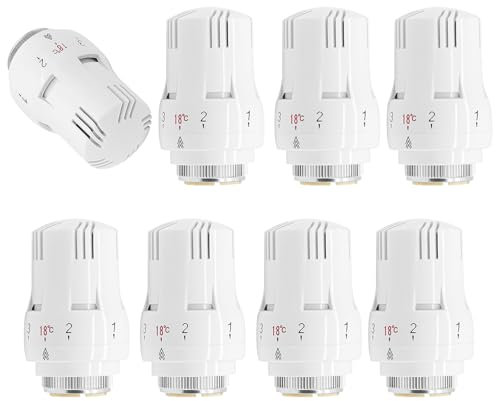 8 valvole termostatiche per termosifoni, M 30 x 1,5, termostato per radiatore, testa di ricambio per termosifone, testa termostatica, riscaldamento automatico standard
