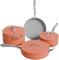 CIARRA Beyond Pfannenset Induktion Orange Topfset 4-teiliges Gesunde Keramik Antihaft,Bratpfanne 26cm,Schmorpfanne 28cm 4.2L,Milchtopf 20cm 2.8L,Suppentopf 24cm 5.9L mit Deckel Kochtopf Set