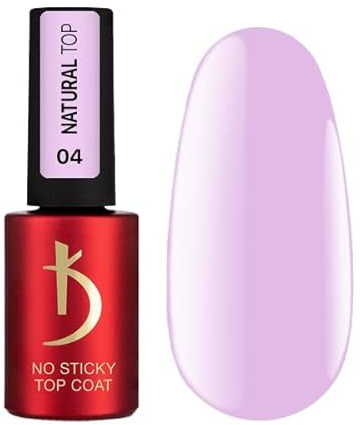 K Professional No Wipe Top Coat Gel - Natural Top Coat Pink Lila Gel Polish UV LED Soak Off - Esmalte Semipermanente - Esmalte de uñas de larga duración - Pintauñas 7 ml