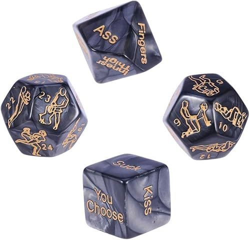 yilemeiyile 4 PièCes Nouveauté DéS Jeux pour Āḋȗltes DrôLe Ŝèxe DéS Amour Humour éRotique Craps de DéS Barre Jouet Couple,Jeux de Couple Coquin Z9JX2