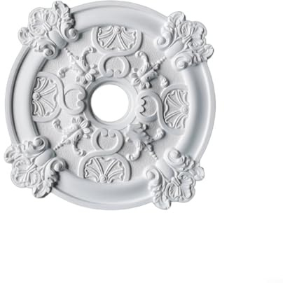 Kivivaka Couvertures de lampe pour ventilateurs de plafond, rosace de plafond rondes décoratives en polyuréthane 50 cm, médaillons de panneau de lampe en polyuréthane