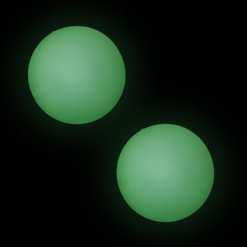 Kichvoe Lot de 2 Balles Lumineuses pour Hockey sur roulettes, Balle D'entraînement Polyvalente, Résistante et Visible de Nuit, pour Patinoires Intérieures et Terrains Extérieurs,