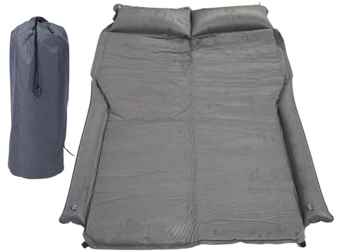 Ausla Colchón de Aire para Acampar en Automóvil, Terciopelo de 5 Cm de Grosor, Reducción de Impactos, Colchón de Aire Ligero para Automóvil con Alas Laterales, para SUV Medianos y (Gray)