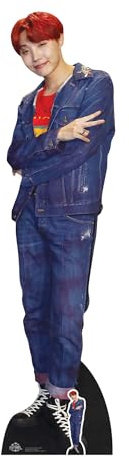 Star Cutouts CS752 J-Hope BTS Jung Ho-seok Red Hair Lifesize Cardboard Cutout with Free Mini – K-Pop Idol Display, Fan Gift & Room Decor