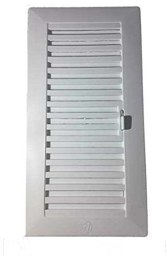 Rejilla de ventilación de plástico rectangular, tipo Shunt, con cierre regulable. Especial para baño y cocina. Con cierre sin mosquitera