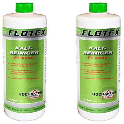 Flotex® Kaltreiniger Motorreiniger 2x1L | Sehr effektiver Motor Reiniger - entfernt Öle, Fette, Teer & vieles mehr | Motorwäsche für Auto, Werkstatt, Motorrad etc. | Nicht korrosiv & schonend