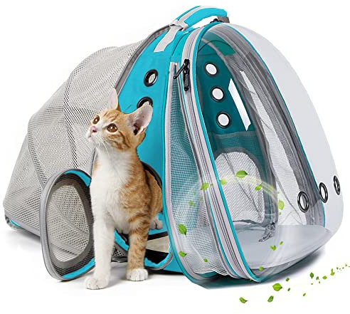 Sac à Dos pour Chat Interfashioner® avec Extensions Avant et arrière, Sac de Transport Extensible Double pour Transporter Un Gros Chat jusqu'à 9 kg chez Le vétérinaire et pour Voyager