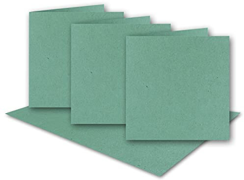 UmWelt by GUSTAV NEUSER – 400 stycken hopfällbara kort kraftpapper vintage – eukalyptusgrönt, 150 x 150 mm – 15 x 15 cm – 220 g återvunna kort – eukalyptusgrönt)