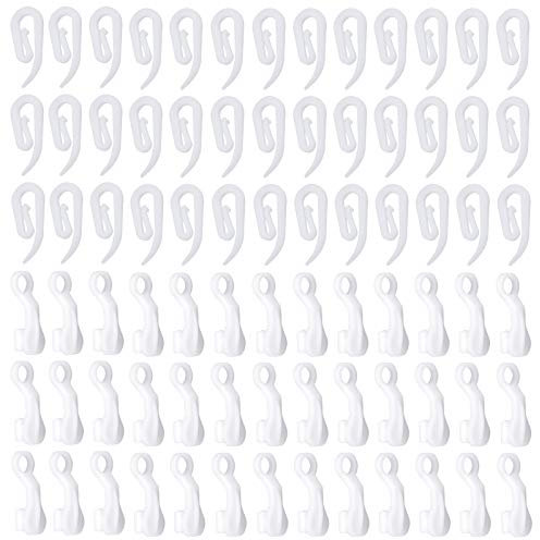 NiceLand 100 Pezzi Resistente Tende Scorrevoli Ganci Tenda Binario Aliante Ganci Plastica Binari per Tenda di Finestra, Tenda della Porta e Tenda della Doccia
