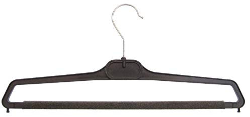 HAGSPIEL 10 St. Hosenbügel aus Kunststoff, vernickelter Haken, Made in EU (Hosenbügel Kunststoff mit Schaumstoff)