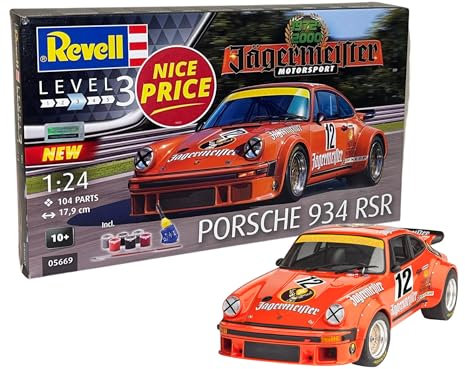Revell 05669 1:24-50 Years of Motosport, Jägermeister originalgetreuer Modellbausatz für Einsteiger, unlackiert, 1/24