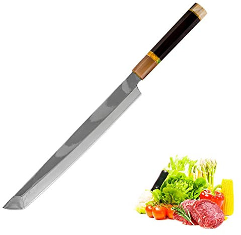 Bonseor Sashimi Knife -11 inch Japanese Sashimi Knife, 33 Layer Damascus Kitchen Sushi Filleting Knives Cleaver Sushi Knife Yanagiba Knife Salmon Slicing Fish Chef Sashimi Knives