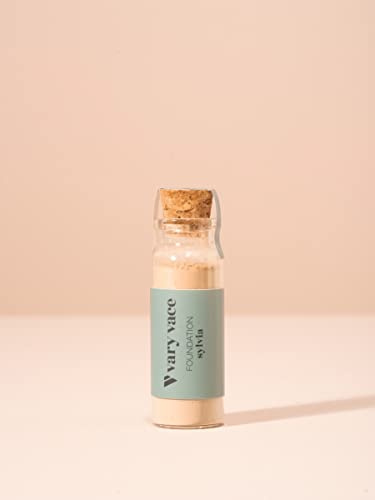 vary vace Mineral Powder Foundation Refill (sylvia/rose) polvere sfusa per una finitura uniforme, cosmetici naturali certificati, di lunga durata, vegan, senza plastica in barattoli con tappo in