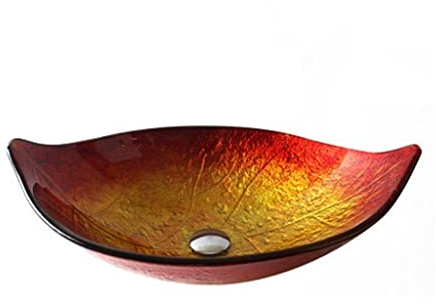 ENGENDER Bathroom Sink Tempered Glass Washbasin Bathroom Washbasin Hotel Art Basin Counter Basin Small Bathroom Counter Sink Bathroom Vessel Sinks (Color : Sink only)