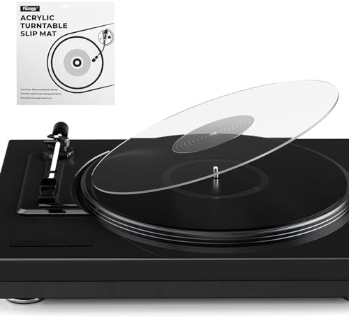 Facmogu 3mm Acryl Plattenspieler Matte, 12“ Klar Vinyl Plattenteller Slipmat für LP Plattenspieler, Vinyl Slip Mats für Plattenspieler Antistatisch & Definiert Bass & Verbessert die Klangqualität