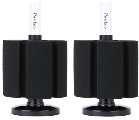 Powkoo 2 Pack Large Sponge Filters for Aquarium Corner Bio Sponge Filter Quiet Shrimp Nano Pond Sponge Filter for Fish Tank (20 to 300 L)