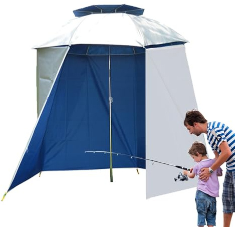 Refugio De Pesca Con Pared Lateral Paraguas Portátil A Prueba De Viento Y Piquete Fácil De Instalar Y Retirar Proporciona Protección Solar Y Contra Las Intemperias Playas Camping Y Pesca, 4.2 metros