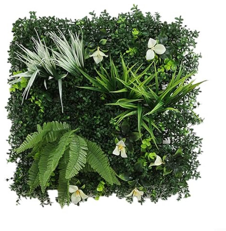 ChicBosom Pared de plantas de simulación de pared verde para bloquear flores decorativas falsas, paneles de follaje de césped artificial, tapete de seto (B)