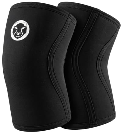 Mammal Strength Knee Sleeves V3-7mm 5mm Neoprene Compression Knee Support for Weightlifting, Gym, Powerlifting, Olympic Lifting and Cross Training (1 pair) (7MM Black V3, XL)