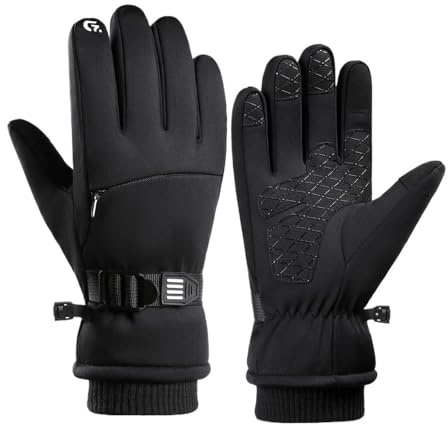 WMAMBZNDHP Guantes de Invierno Gruesos y cálidos, Resistentes al Viento, con Pantalla táctil, for esquí, Correr Aire Libre, Ciclismo, for Hombre Mujer, frío(M)