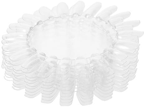 Gogogmee Rotella Espositore Unghie a Forma Ellittica in Plastica 20 Punte Ciascuna, Pack da 20 Pezzi per Presentazione Organizzata e Utilizzo Versatile in Saloni e Workshop